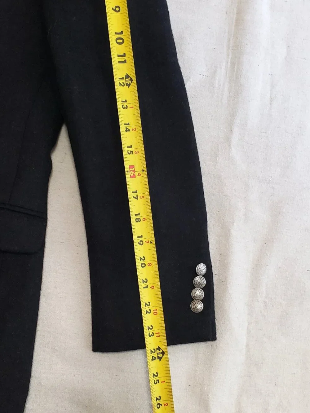 Lauren Ralph Lauren Men's 40R Tweed Charcoal Blazer Coat Jacket Silver Buttons